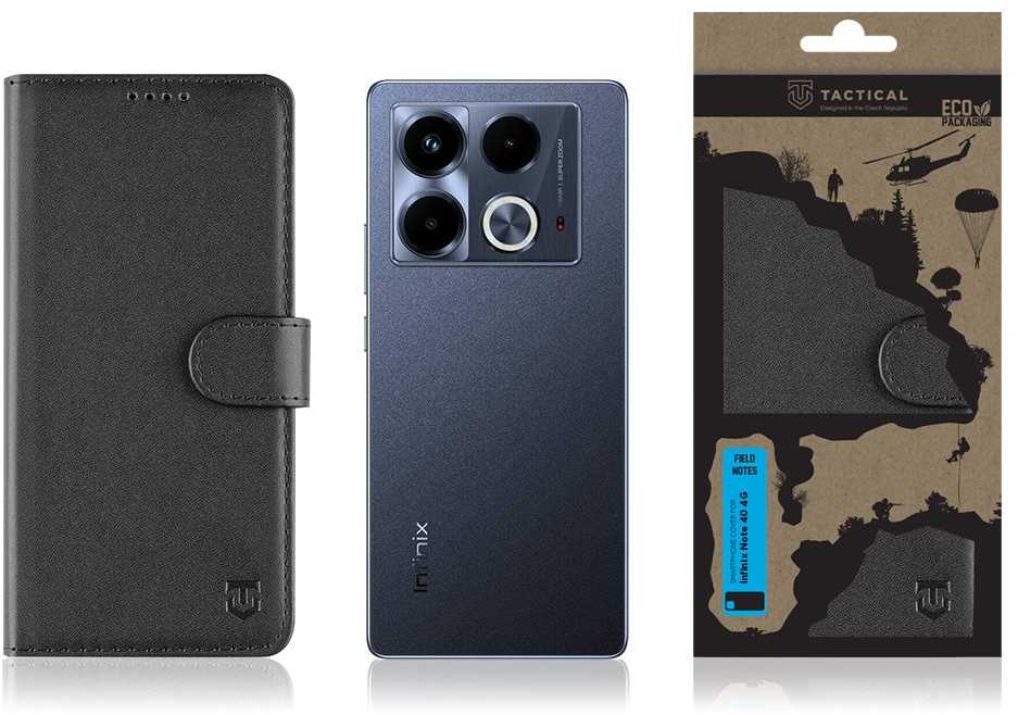Tactical Field Notes skirtas Infinix Note 40 4G dėklas telefonui juodos spalvos