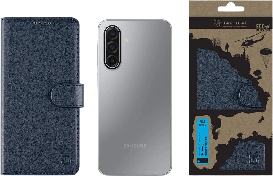 Dėklas Tactical Field Notes for Samsung Galaxy A17 5G mėlynos spalvos