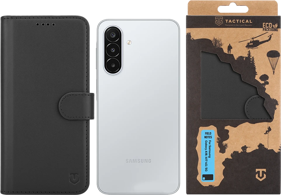 Tactical Field Notes dėklas skirtas Samsung Galaxy A17 5G juodos spalvos