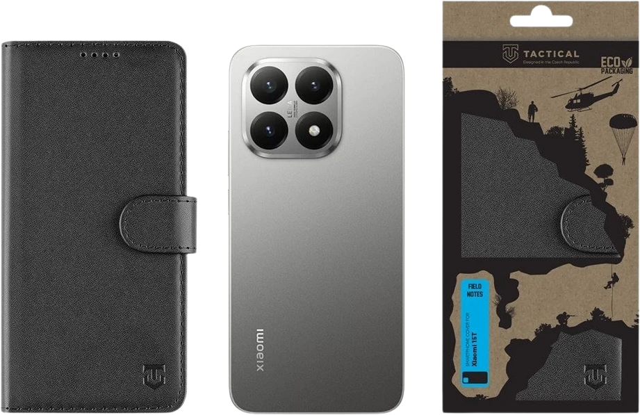 Tactical Field Notes dėklas skirtas Xiaomi 15T juodos spalvos