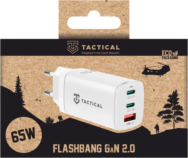 Tactical Taktinė „FlashBang 2.0 GaN 65W“ baltos spalvos