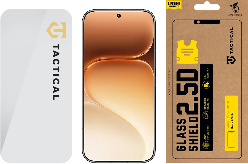 Tactical Taktinis stiklinis skydas 2.5D, skirtas „Honor 600 Pro Clear“