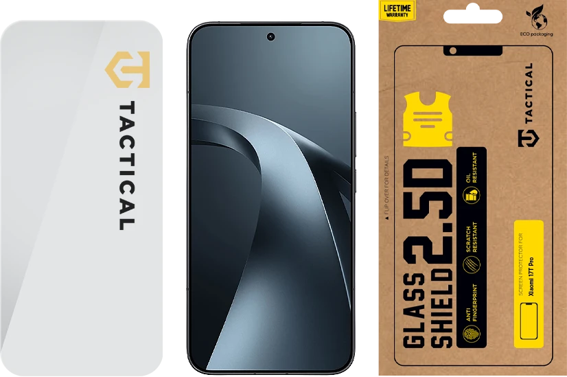 Tactical Taktinis stiklinis skydas 2.5D, skirtas „Xiaomi 17T Pro Clear“