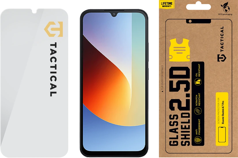 „Tactical Glass 2.5D“ skaidrus „Xiaomi Redmi A7 Pro“ dėklas