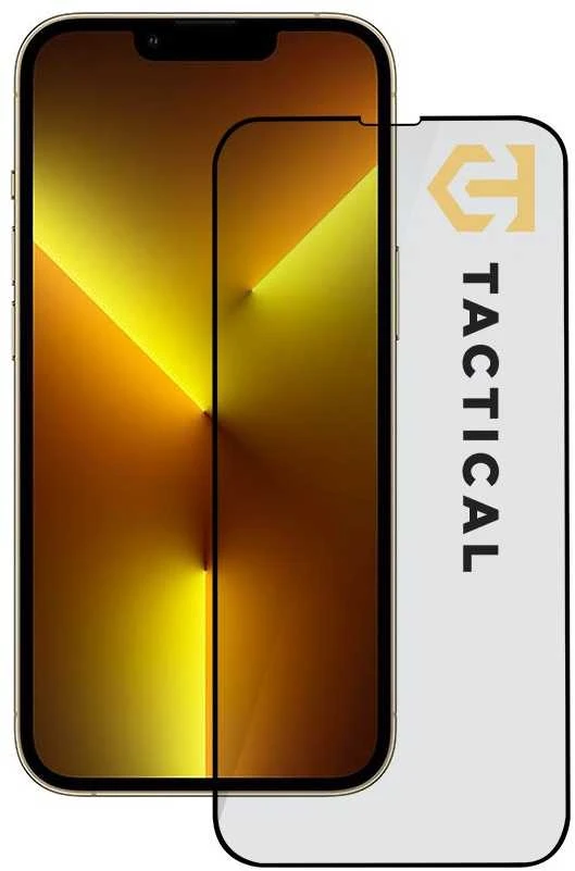Tactical apsauginis stiklas Shield 5D skirtas Apple iPhone 13 Pro Max/14 Plus su juodos spalvos krašteliu