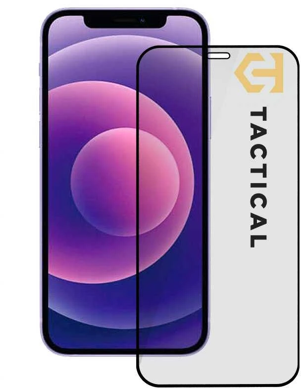 Tactical apsauginis stiklas Shield 5D skirtas Apple iPhone 12 mini su juodos spalvos krašteliu