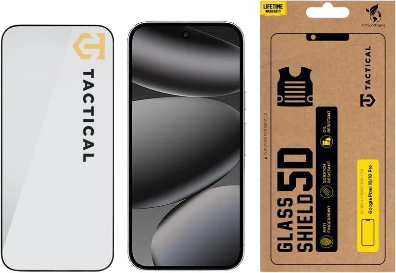 Tactical Apsauginis stiklas Shield 5D skirtas Google Pixel 10/10 Pro Juodas