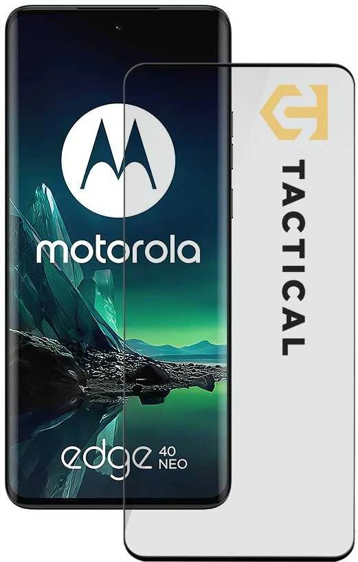 Tactical apsauginis stiklas Shield 5D skirtas Motorola Edge 40 Neo su juodos spalvos krašteliu