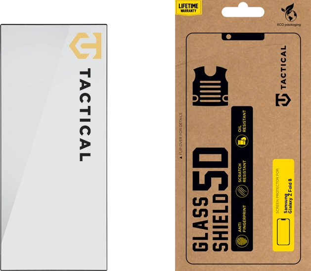 Tactical Taktinis 5D stiklinis apsauginis dėklas „Samsung Galaxy Z Fold 8 Ultra“ Juodas (išorinis)