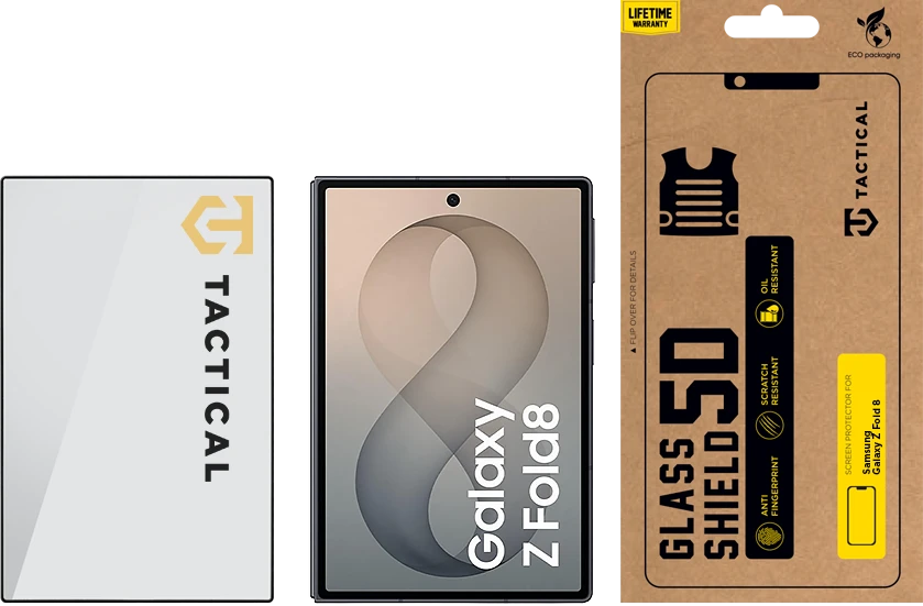 Tactical Glass Shield 5D grūdintas stiklas telefonui Samsung Galaxy Z Fold 8 (F971) (išorinis)