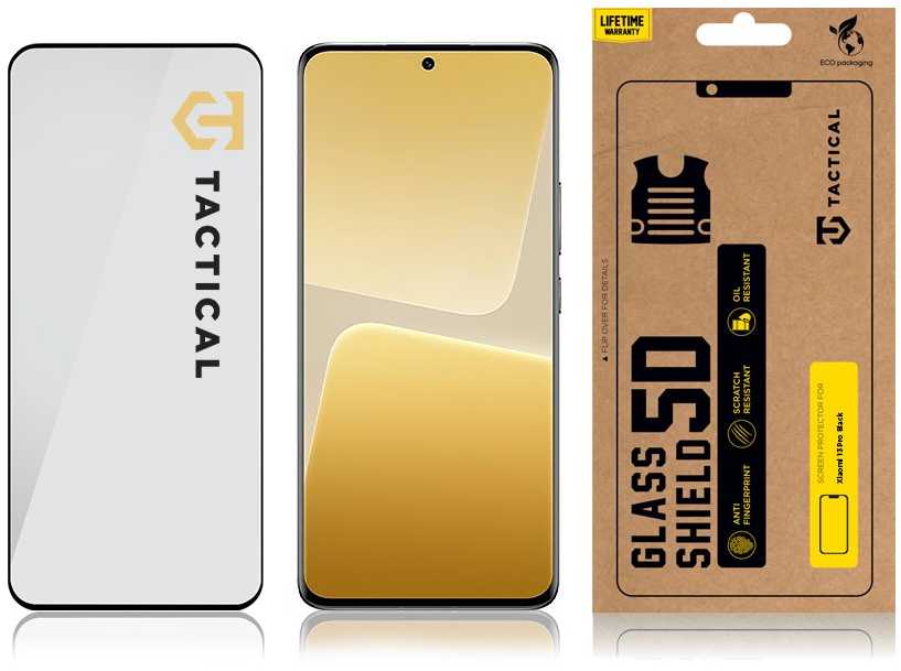 Tactical Glass Shield 5D stiklas, skirtas Xiaomi 13 Pro juodas