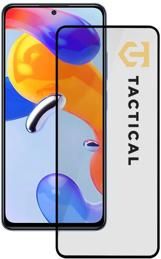 Tactical apsauginis stiklas Shield 5D skirtas Xiaomi Redmi Note 11/11s su juodos spalvos krašteliu