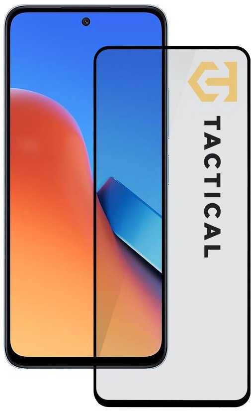 Tactical apsauginis stiklas Shield 5D skirtas Xiaomi Redmi 12 4G/5G su juodos spalvos krašteliu