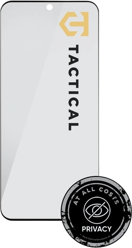 Tactical Apsauginis stiklas Shield Privacy Stealth 5D skirtas Xiaomi Redmi Note 14 Pro 4G/5G/Poco X7 5G Juodas
