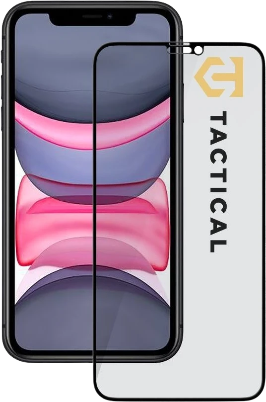 Tactical Apsauginis stiklas Shield Privacy Stealth 5D skirtas Apple iPhone 11/XR Juodas