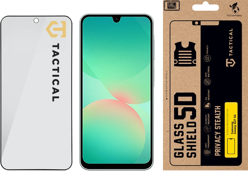 Tactical Glass Shield Privacy Stealth 5D for Samsung Galaxy A27 5G Juodas