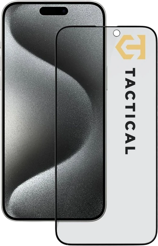 Tactical Apsauginis stiklas Shield Privacy Stealth 5D skirtas Apple iPhone 15 Pro Max Juodas