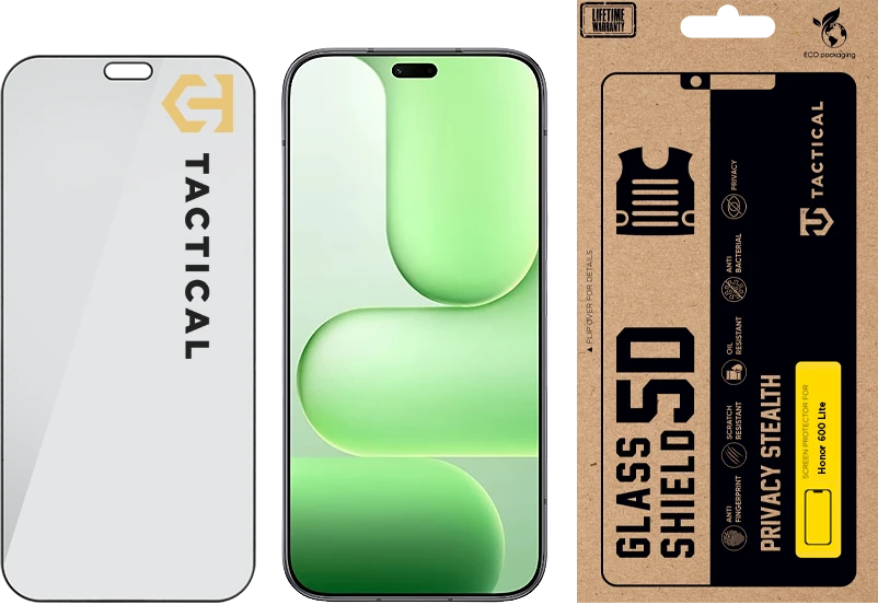 Tactical „Glass Shield Privacy Stealth 5D“ dėklas, skirtas „Honor 600 Lite“, juodas