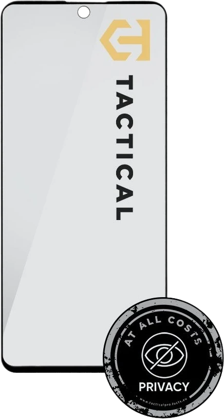 Tactical Apsauginis stiklas Shield Privacy Stealth 5D skirtas Xiaomi Redmi Note 14 4G/5G/Poco X7 Pro 5G Juodas