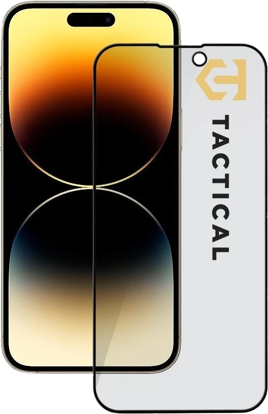 Tactical Apsauginis stiklas Shield Privacy Stealth 5D skirtas Apple iPhone 14 Pro Juodas