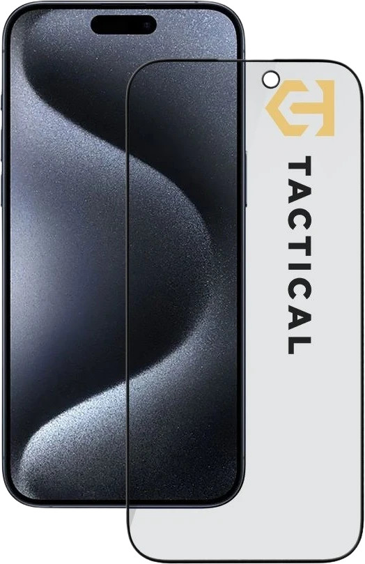 Tactical Apsauginis stiklas Shield Privacy Stealth 5D skirtas Apple iPhone 15 Pro Juodas