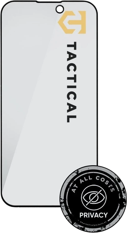 Tactical Apsauginis stiklas Shield Privacy Stealth 5D skirtas Apple iPhone 15/16 Juodas