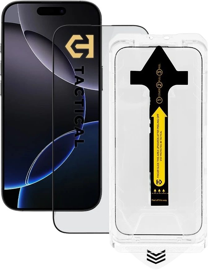 „Tactical Impact Barrier Rookies“ akiniai nuo saulės, skirti „Apple iPhone 17 Pro Max“ telefonui.