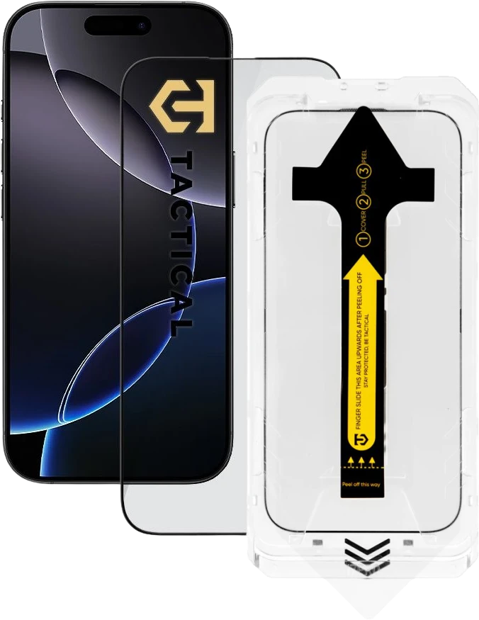 „Tactical Impact Barrier Rookies“ akiniai nuo saulės, skirti „Apple iPhone 17 Pro“ telefonui.
