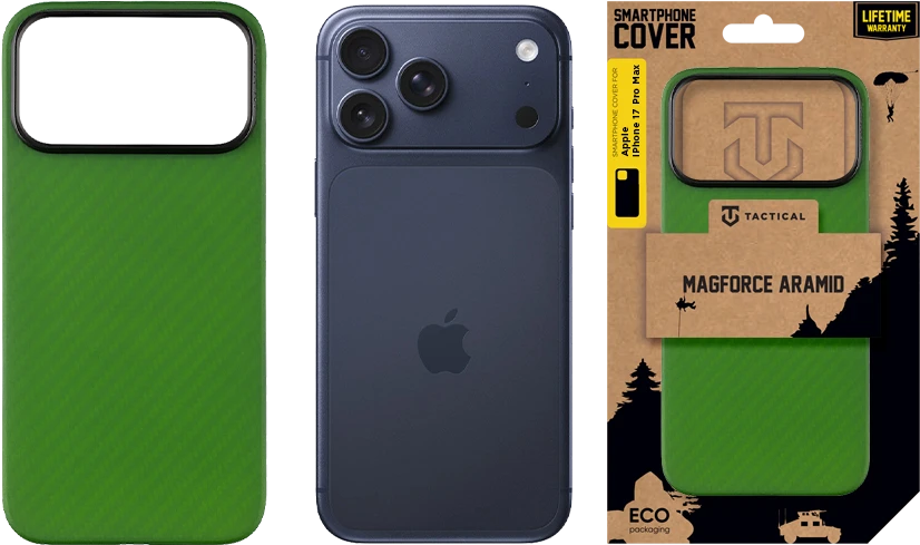 Tactical MagForce Aramid dėklas skirtas Apple iPhone 17 Pro Max Žalias Toad