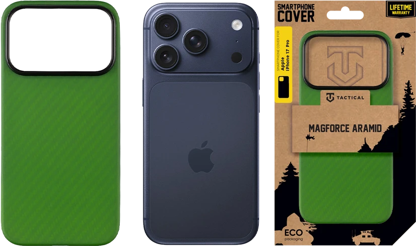 Tactical MagForce Aramid dėklas skirtas Apple iPhone 17 Pro Žalias Toad