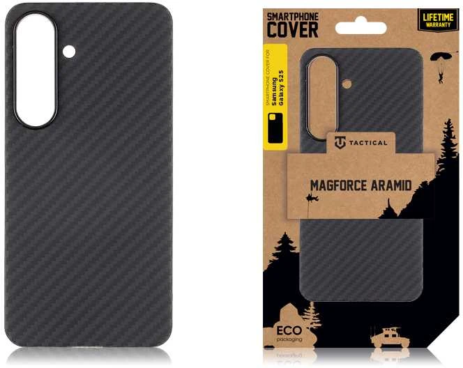Tactical MagForce Aramid skirtas Samsung Galaxy S25 dėklas telefonui juodos spalvos