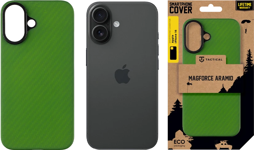 Tactical MagForce Aramid dėklas skirtas Apple iPhone 16 Žalias Toad