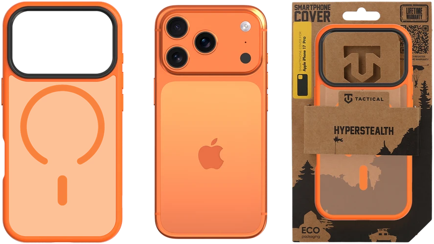 Tactical MagForce Hyperstealth dėklas skirtas Apple iPhone 17 Pro Agent oranžinės spalvos