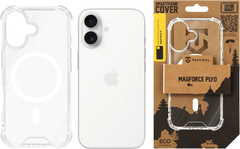 Tactical MagForce Plyo dėklas skirtas Apple iPhone 17 skaidrus