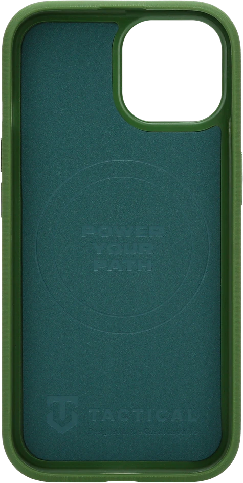 „Tactical MagForce WEARe Cover for Apple iPhone 15 Forest“ – žalias dėklas, skirtas „Apple iPhone 15“.