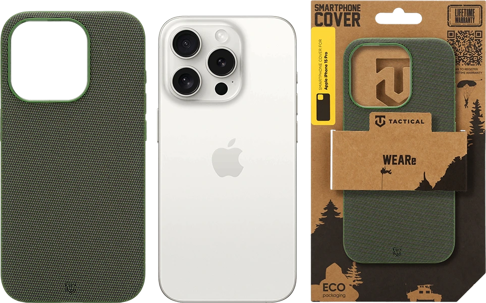 Dėklas Tactical MagForce WEARe Cover, skirtas Apple iPhone 15 Pro, Forest žalia