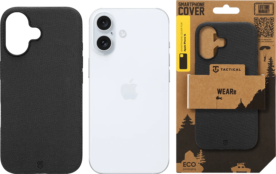 Dėklas Tactical MagForce WEARe futlaras, skirtas Apple iPhone 16, juodos spalvos