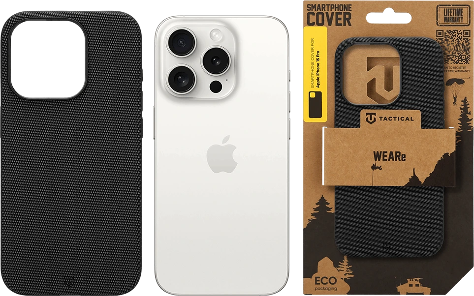 Tactical MagForce WEARe dėklas, skirtas Apple iPhone 15 Pro, juodos spalvos