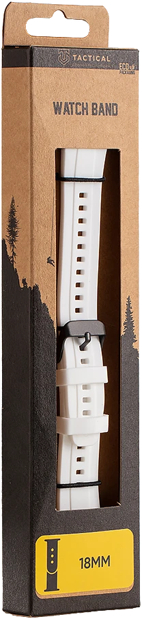 Tactical Quick Release Silicone apyrankė 18mm baltos spalvos