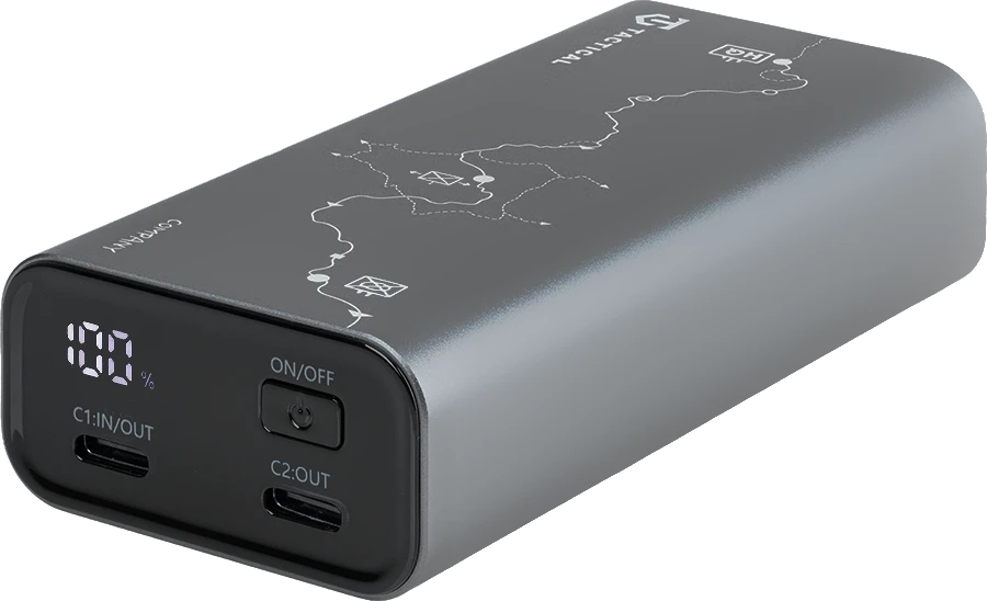 Tactical Squad Company Powerbank 30W 10000 mAh – greitas įkrovimas, aliuminis
