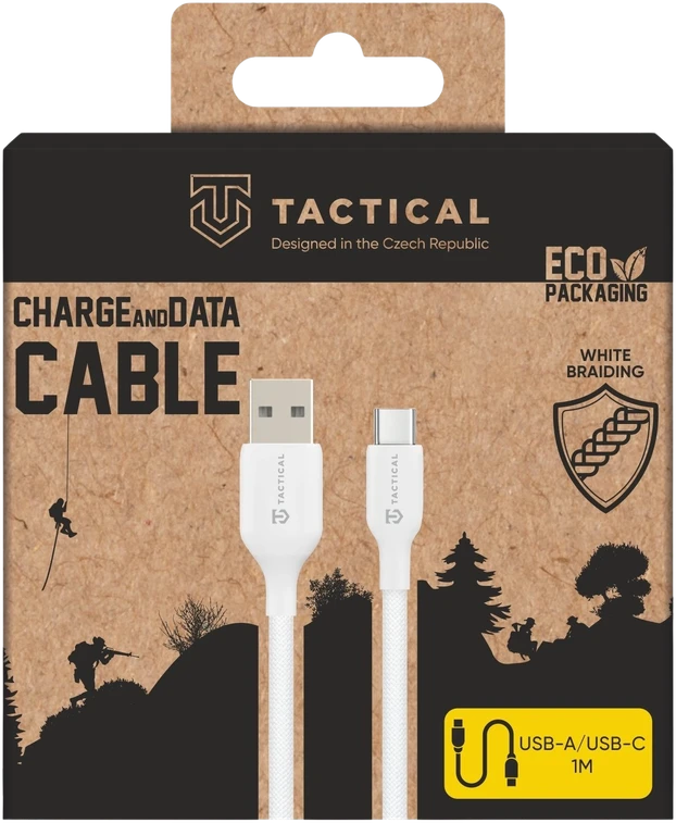 Tactical Stitch Thread kabelis USB-A/USB-C 1m baltos spalvos