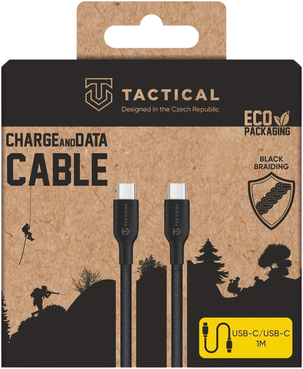 Tactical Stitch Thread kabelis USB-C/USB-C 1m juodos spalvos