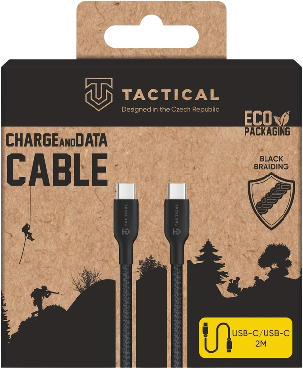 Tactical Stitch Thread kabelis USB-C/USB-C 2m juodos spalvos