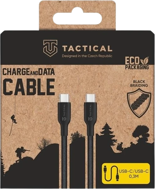 Tactical Stitch Thread kabelis USB-C/USB-C 0.3m juodos spalvos