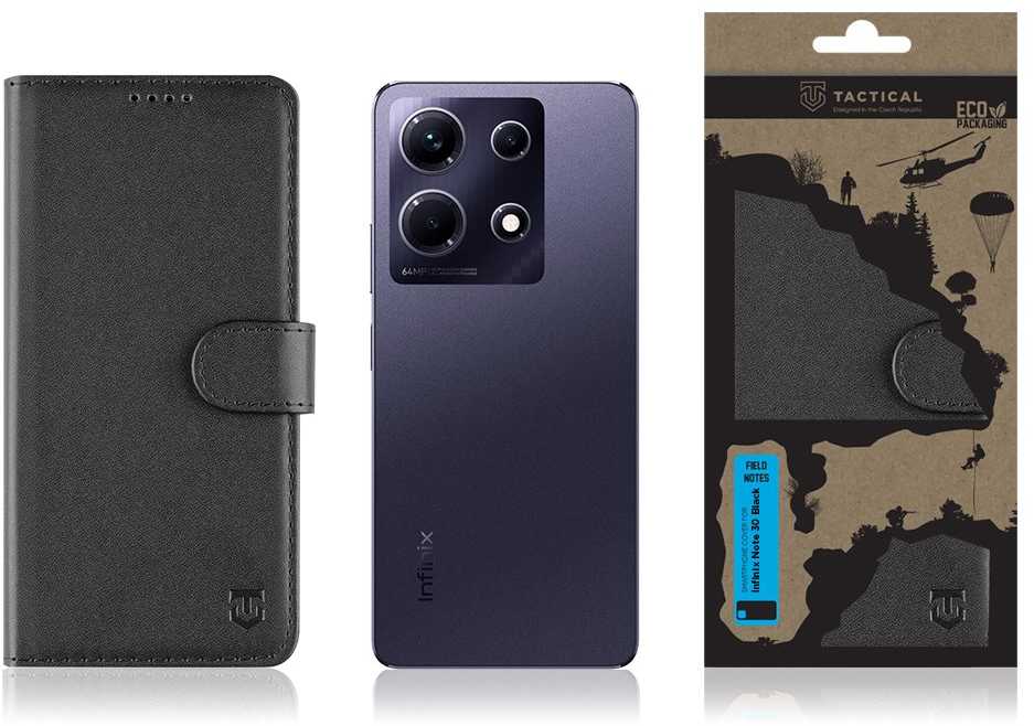 Tactical Field Notes skirtas Infinix Note 30 dėklas telefonui juodos spalvos