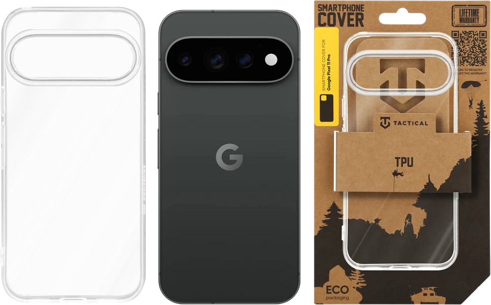 Tactical Taktinis TPU dėklas Google Pixel 11 Pro, permatomas