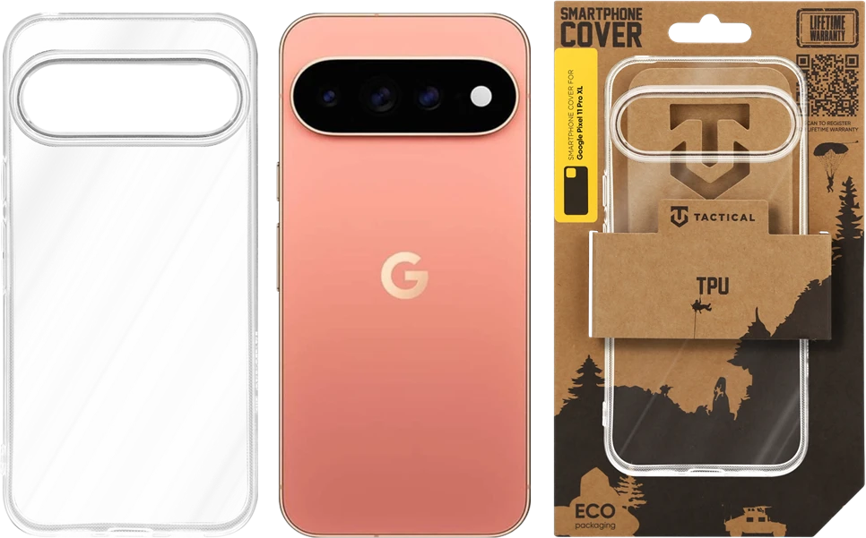 Tactical Taktinis TPU dėklas Google Pixel 11 Pro XL permatomas