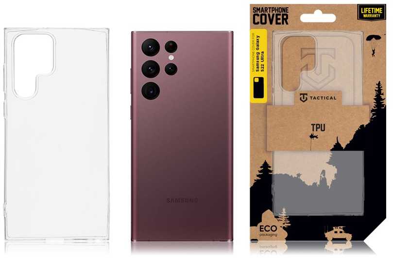 Tactical „Samsung Galaxy S22 Ultra Transparent“ taktinis TPU dangtelis