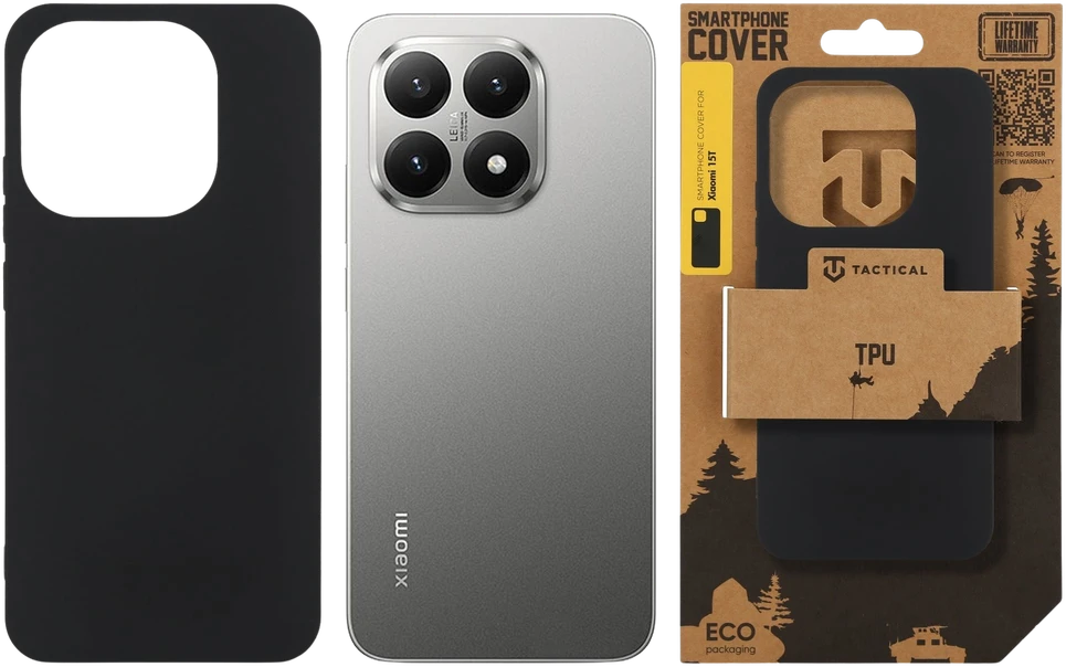 Tactical TPU dėklas skirtas Xiaomi 15T juodos spalvos