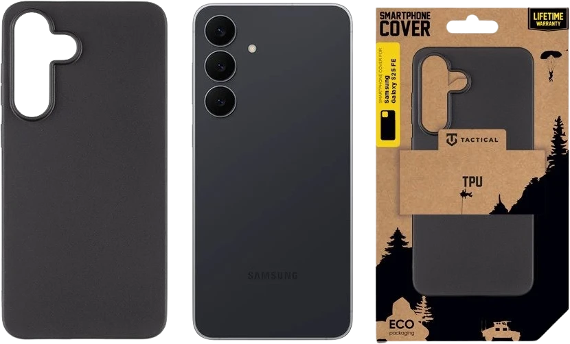 Tactical TPU dėklas skirtas Samsung Galaxy S25 FE juodos spalvos